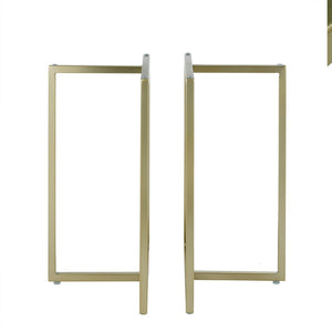 Eurostyle Legend Dining Table Base - Versatile Twin Pack For Contemporary Spaces With Adjustable Feet Stability Matte Brushed Gold Steel 81049mbg