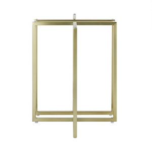 EuroStyle Legend T-Shape Polished Steel Dining Table Base Set for Modern and Contemporary Rooms Matte Brushed Gold 81049MBG