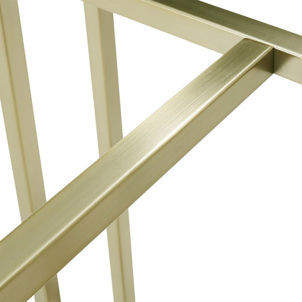 EuroStyle Legend T-Shape Polished Steel Dining Table Base Set for Modern and Contemporary Rooms Matte Brushed Gold 81049MBG