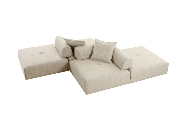 VIG Furniture Divani Casa Mondo - Modern Modular Beige Fabric Armless Seat VGOD-ZW-22033-BGE