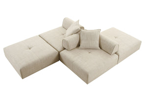 VIG Furniture Divani Casa Mondo - Modern Modular Beige Fabric Armless Seat VGOD-ZW-22033-BGE