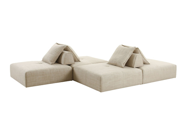 VIG Furniture Divani Casa Mondo - Modern Modular Beige Fabric Armless Seat VGOD-ZW-22033-BGE