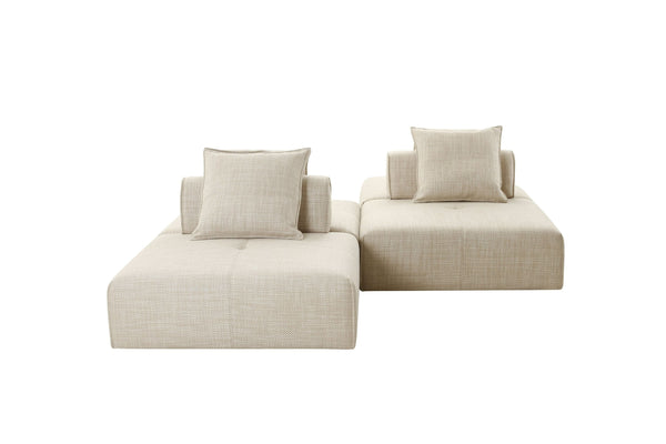 VIG Furniture Divani Casa Mondo - Modern Modular Beige Fabric Armless Seat VGOD-ZW-22033-BGE