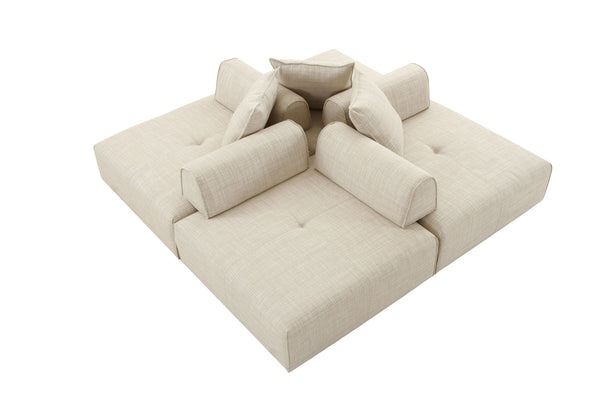 VIG Furniture Divani Casa Mondo - Modern Modular Beige Fabric Armless Seat VGOD-ZW-22033-BGE