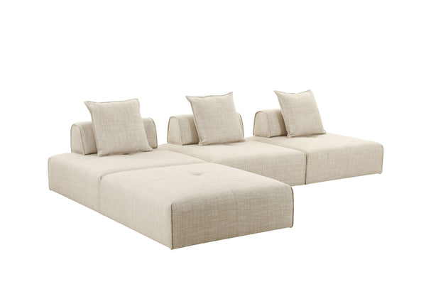 VIG Furniture Divani Casa Mondo - Modern Modular Beige Fabric Armless Seat VGOD-ZW-22033-BGE