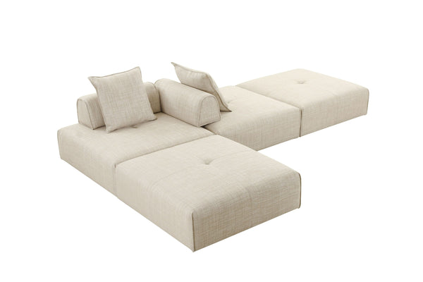 VIG Furniture Divani Casa Mondo - Modern Modular Beige Fabric Armless Seat VGOD-ZW-22033-BGE