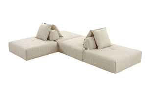 VIG Furniture Divani Casa Mondo - Modern Modular Beige Fabric Armless Seat VGOD-ZW-22033-BGE