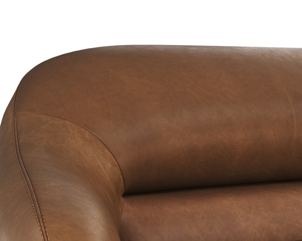 Sunpan Armani Sofa - Luxurious Italian Leather, Contemporary Design with Comfort and Style for Your Home Cognac Leather V1