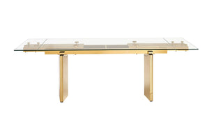 VIG Furniture Modrest Nassim - Glam Glass Extendable Dining Table VGZA-T105-S-GLD