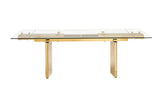 VIG Furniture Modrest Nassim - Glam Glass Extendable Dining Table VGZA-T105-S-GLD