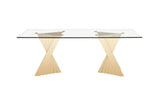 VIG Furniture Modrest Buquet - Glam Glass + Champagne Gold Rectangular Dining Table VGZA-T124-GLD