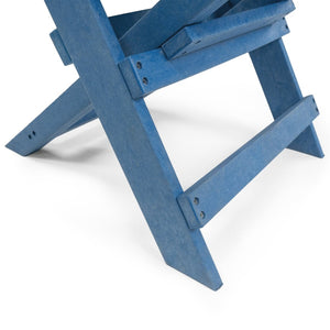 English Elm Coastal Bay Recycled Hdpe Folding Bistro Chair for Patio and Balcony Use Blue B2745P409666