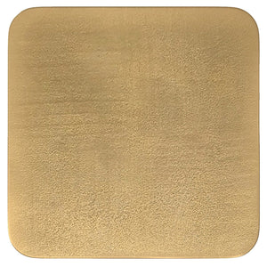 English Elm Bassett Cast Aluminum Side Table in Antique Brass Finish — Handcrafted Geometric Rounded-Square Accent B136P239042