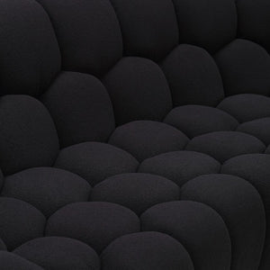 VIG Furniture Yolonda Curved Black Teddy Fabric Accent Chair With Hex Tufting, Solid Wood Frame, 440 Lb Capacity VGEV-2126C-CHR-BLK