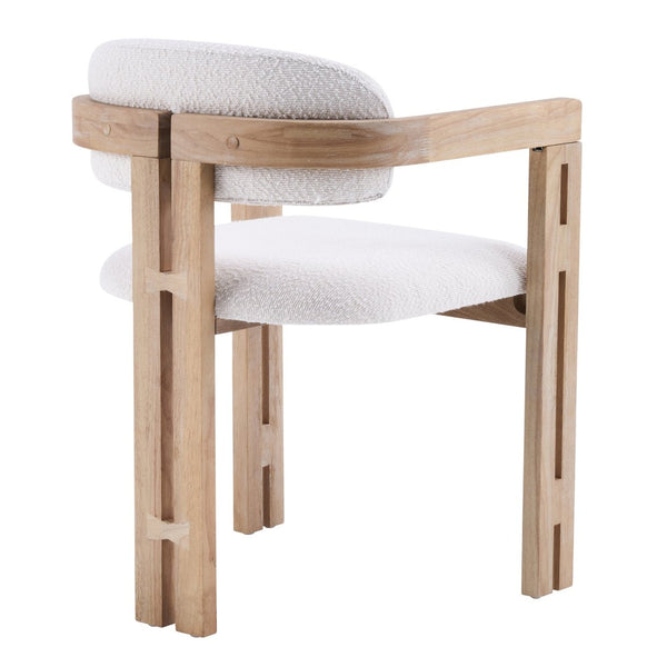 English Elm Indoor Solid Wood Round Back Dining Chairs Cushioned Beige Upholstered Set of Two Beige+Natural N772P411377N