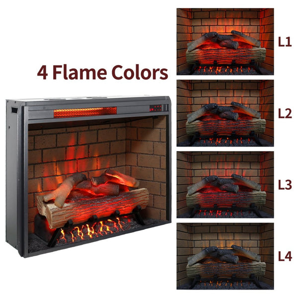 English Elm 65" Fireplace Tv Stand with Led Glass Cabinets and Electric Flame for Rooms up to 400 Sq Ft W1769S00017