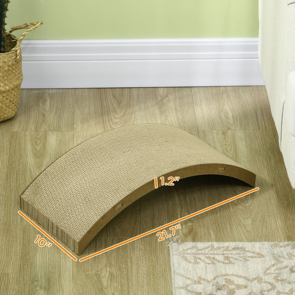 English Elm PawHut Reversible Cat Scratching Board 4-Pack for Indoor Cats – Eco-Friendly Cardboard Pad, Durable Protects Furniture Brown W2225P217055