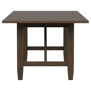English Elm Jamie Rattan Back Trestle Dining Set with Extendable Table and Upholstered Seats B062S01595