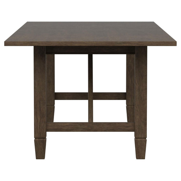 English Elm Jamie Rattan Back Trestle Dining Set with Extendable Table and Upholstered Seats B062S01595