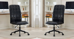 English Elm Antique Pu Leather High Back Office Chair with Swivel Gas Lift and Padded Armrests Antique Black W3149S00004