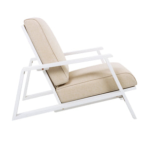English Elm Christopher Knight Home® - Patio Lounge Chair Set Of 2 - Stylish White Acacia Wood Frame & Weather-Resistant Beige Cushions N779P291591W-2