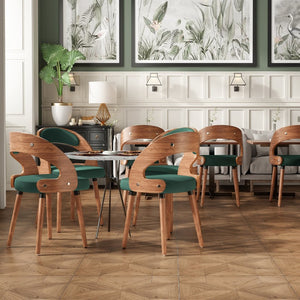 English Elm Swivel Counter Stools Set of 2 Rattan Back Pu Seat Mid Century Wood Frame Kitchen Dark Green T3623P433630