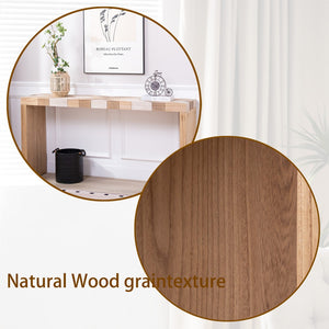 English Elm Modern Chevron Wood Console Table 62 Inch Entryway Sofa Accent for Any Room W2729P356958