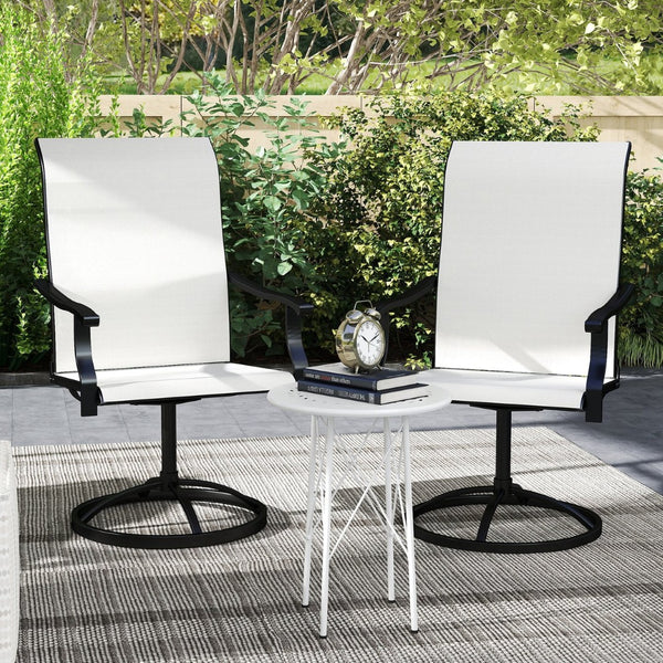 English Elm Outsunny Swivel Patio Dining Chairs Set of 2 with Breathable Mesh and Steel Frame W2225P485548
