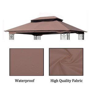 English Elm 13x10 Ft Double Roof Gazebo Replacement Canopy Uv Resistant Polyester Outdoor Cover W41941991
