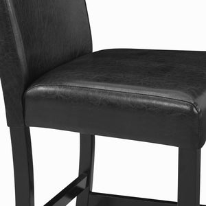 English Elm 5pc Counter Height Set Square Faux Marble Table Nailhead Upholstered Chairs Modern B011P446663