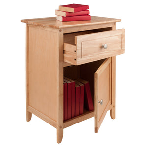 Winsome Wood Eugene Accent Table – Versatile Nightstand With Stylish Storage, Natural Wood Grain, Ready To Assemble Natural Solid ,Composite Wood 81115-winsome-wood