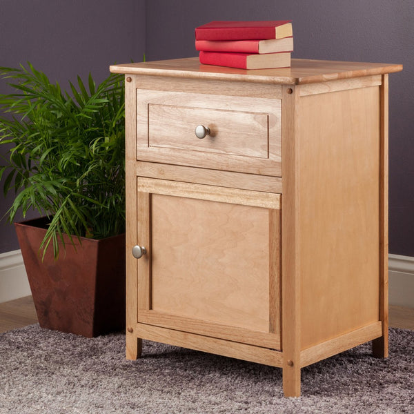 Winsome Wood Eugene Accent Table – Versatile Nightstand With Stylish Storage, Natural Wood Grain, Ready To Assemble Natural Solid ,Composite Wood 81115-winsome-wood