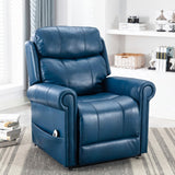 Comfort Pointe Langdon Navy Blue Leather Gel Lift Chair with Massage Navy Blue