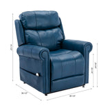 Comfort Pointe Langdon Navy Blue Leather Gel Lift Chair with Massage Navy Blue