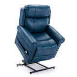 Comfort Pointe Langdon Navy Blue Leather Gel Lift Chair with Massage Navy Blue