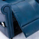 Comfort Pointe Langdon Navy Blue Leather Gel Lift Chair with Massage Navy Blue