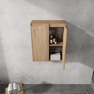 English Elm 12" Bathroom Side Cabinet - Sleek Wall-Mounted Organizer With Soft-Close Doors & Stylish Design W999S00216