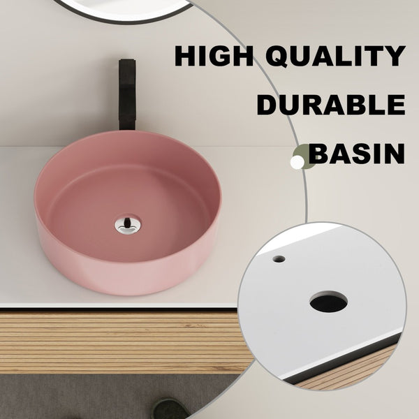 English Elm 30'' 30 Inch Floating Bathroom Vanity with Ceramic Vessel Sink and Soft Close Drawer W999S00361