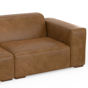 English Elm Rex 2-Seater Sectional Sofa With Left Chaise In Caramel Brown Leather – Comfort Meets Style! B136P199226-GIGA