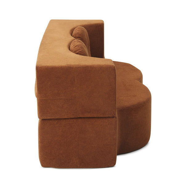 English Elm 2-in-1 Folding Sofa Bed with Plush Foam Support — Convertible Floor Couch to Queen Guest Sleeper Orange W1117P325079