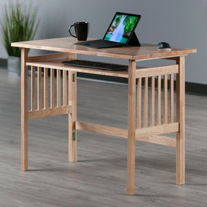 Winsome Wood Mission Foldable Computer Desk - Compact Natural Wood Design For Small Spaces & Home Office Use Natural Solid Wood 81140-winsome-wood