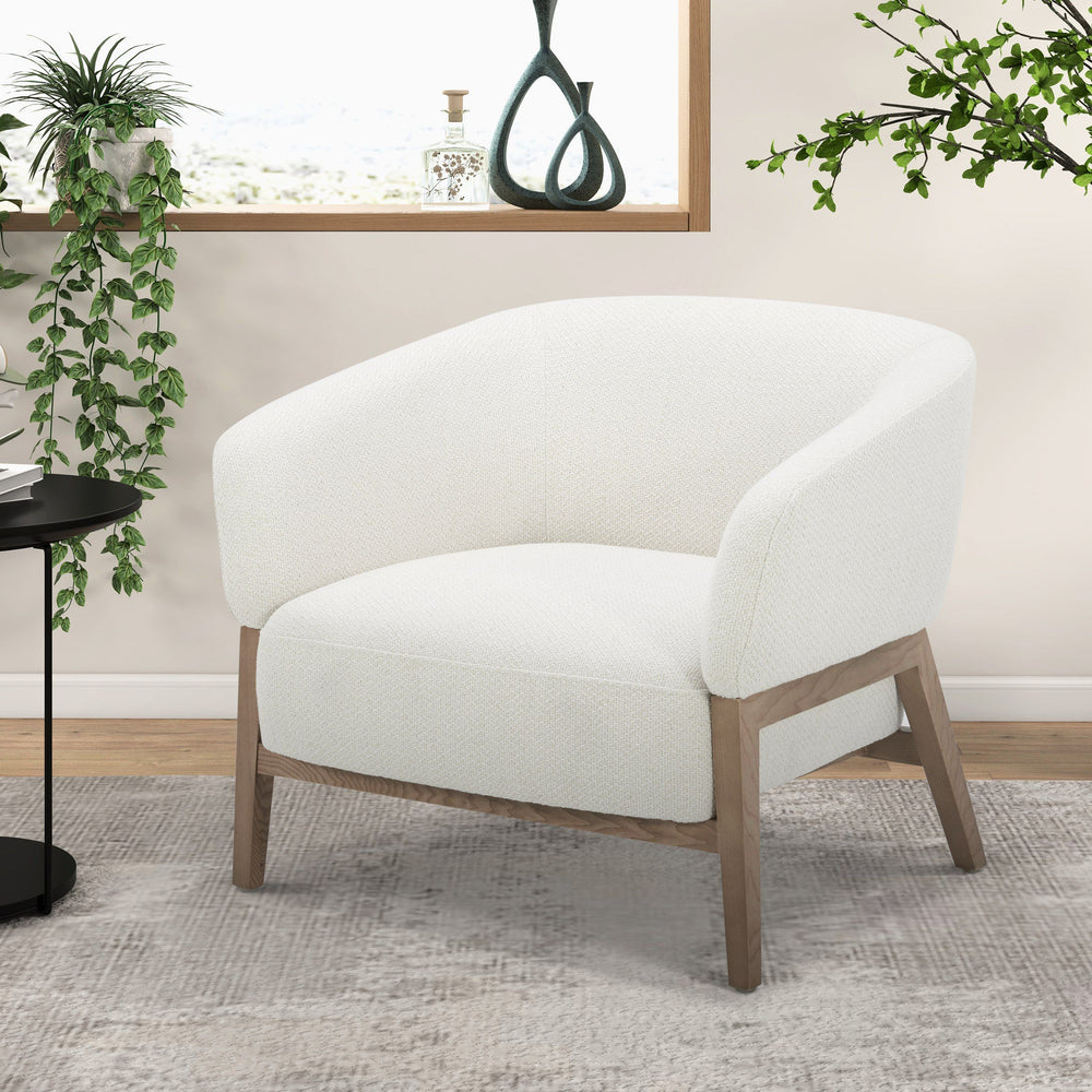 VIG Furniture Divani Casa Giselle - Mid-Century Modern Off-White Fabric Accent Chair VGKK-KF.A2087-NAT