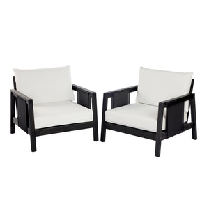 English Elm Outdoor Acacia Wood Club Chair Uv Resistant Textilene Weave Lounge Seat for Patio Deck Dark Grey,White+Black N768P368823D_2