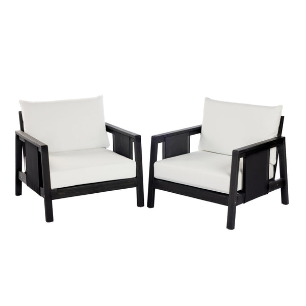 English Elm Outdoor Acacia Wood Club Chair Uv Resistant Textilene Weave Lounge Seat for Patio Deck Dark Grey,White+Black N768P368823D_2