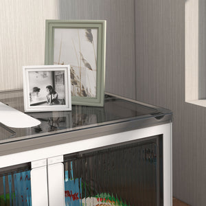 English Elm HOMCOM Collapsible Stackable Storage Bins with Lids, Wheels & 5-Sided Access, 110lb Capacity, White W2225P173956