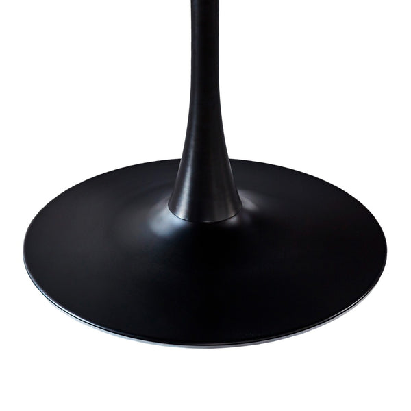 English Elm 42.1"black Tulip Pedestal Round Dining Table Mid Century Mdf Top Seats Six W234P405171