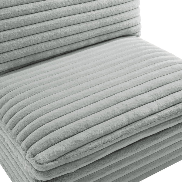 English Elm Jenny Plush 5-Piece Modular Sectional in Gray Cord-Like Fabric — Ultra-Soft, Reversible Cushions, Configurable Comfort 41x41x35 B050S00021