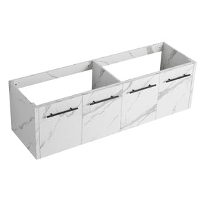 English Elm 60 Inch Wall-mounted Bathroom Vanity Cabinet with Soft-Close Doors, Eco Plywood, Scratch & Water-Resistant Finish White W999P208037