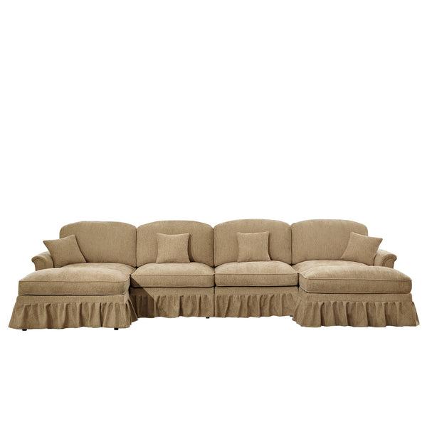 English Elm Classic U-Shape 4-Seater Modular Sectional Sofa With Customizable Styles & Cloud-Like Comfort W3041S00251