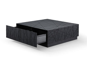 VIG Furniture Modrest Kenda - Modern Black Oak Square Coffee Table With Storage VGVCCT2355